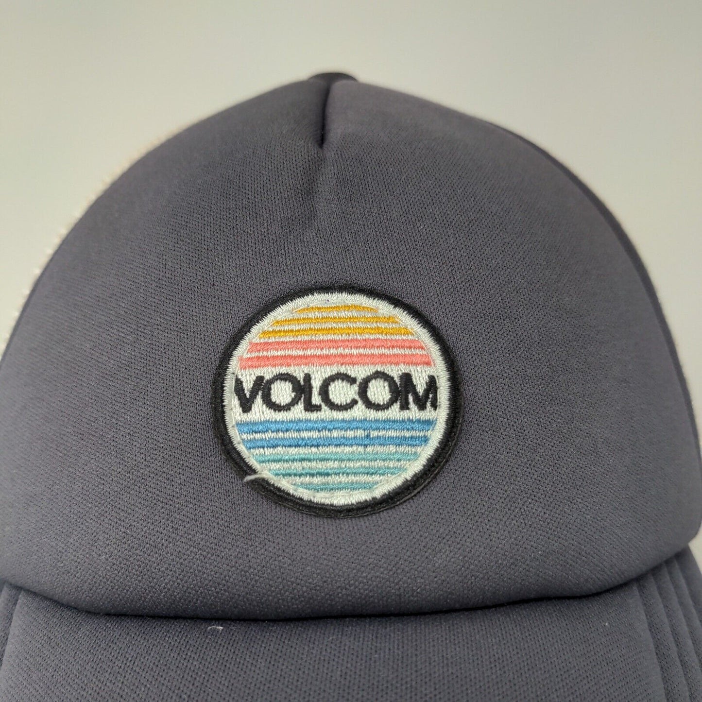 Volcom Gray White Hat Cap Snap Back Adjustable Foam Trucker Embroidered One Size