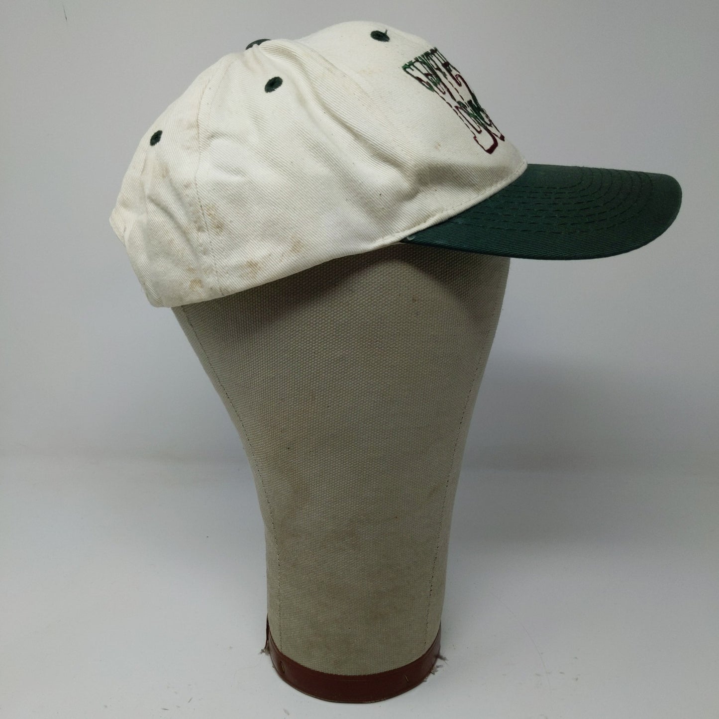 Toppers Clinton County BEEF Snapback Hat White Green Embroidered Text OSFA