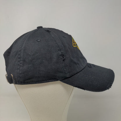 KB Ethos Men's Slideback Hat Black Embroidered Logo Chinomix 100% Cotton