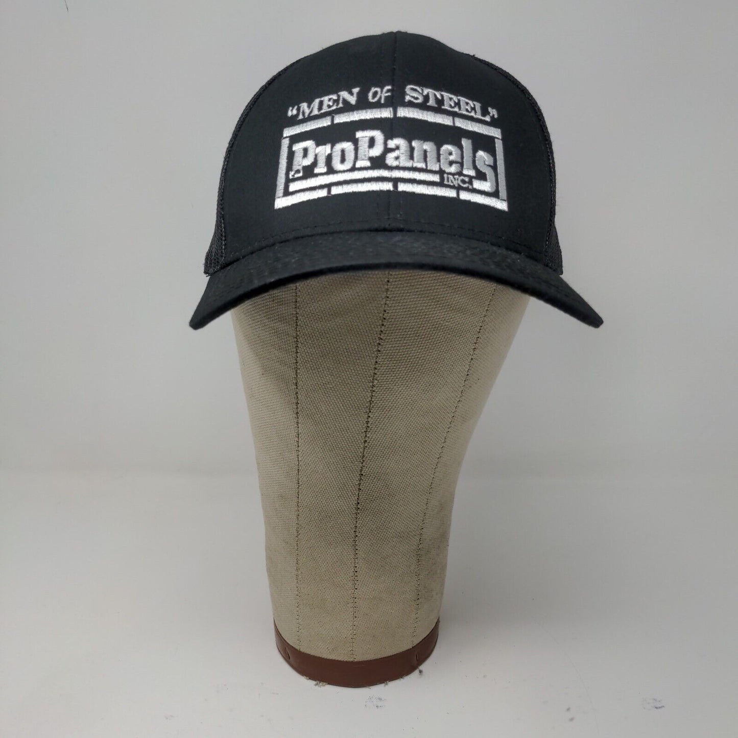 Pro Panels Inc Men Of Steel Black Strap Back Hat Outdoor Cap Platinum OSFA