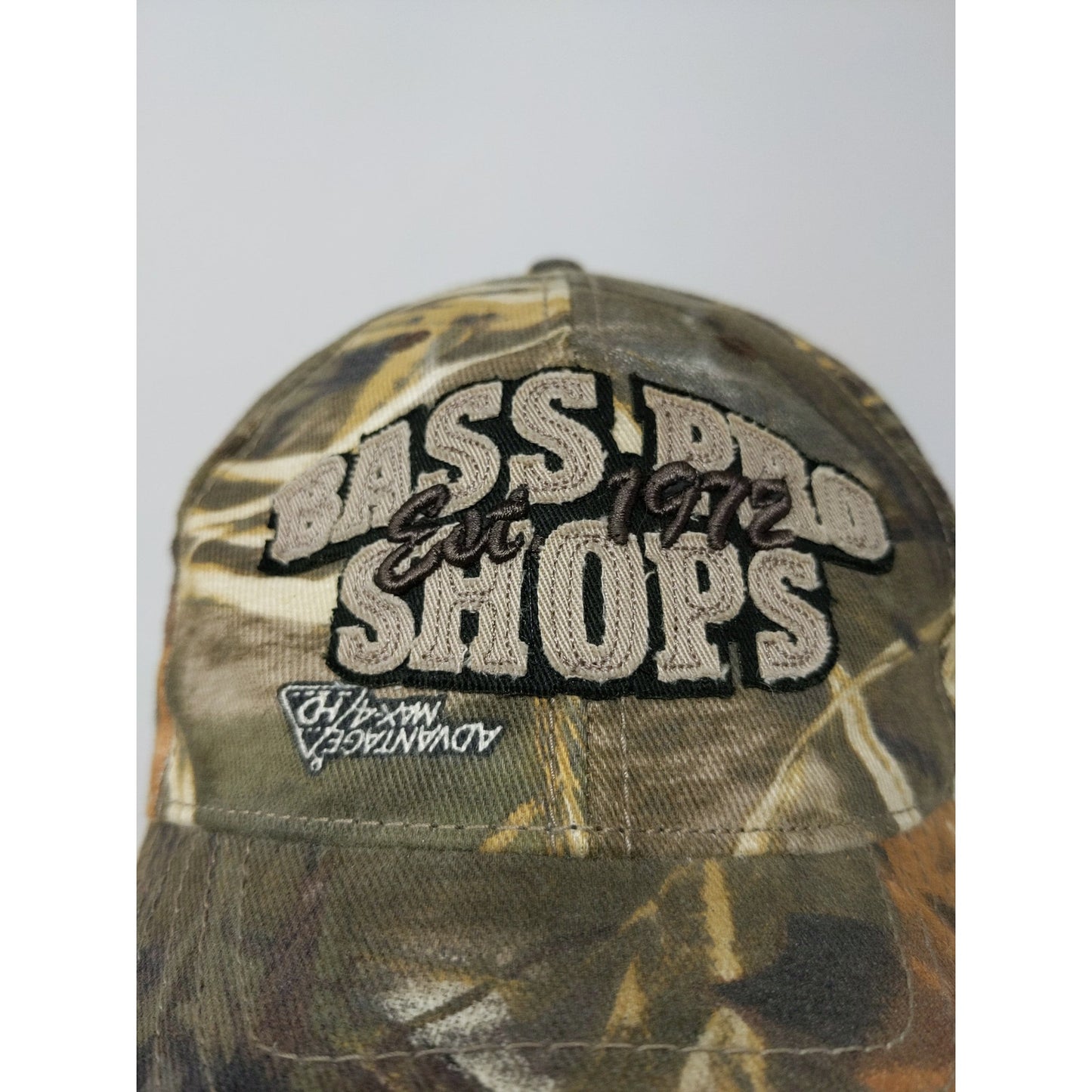 Bass Pro Shops Camo Strapback Hat OSFM Advantage Max 4 HD Camouflage Green Brown