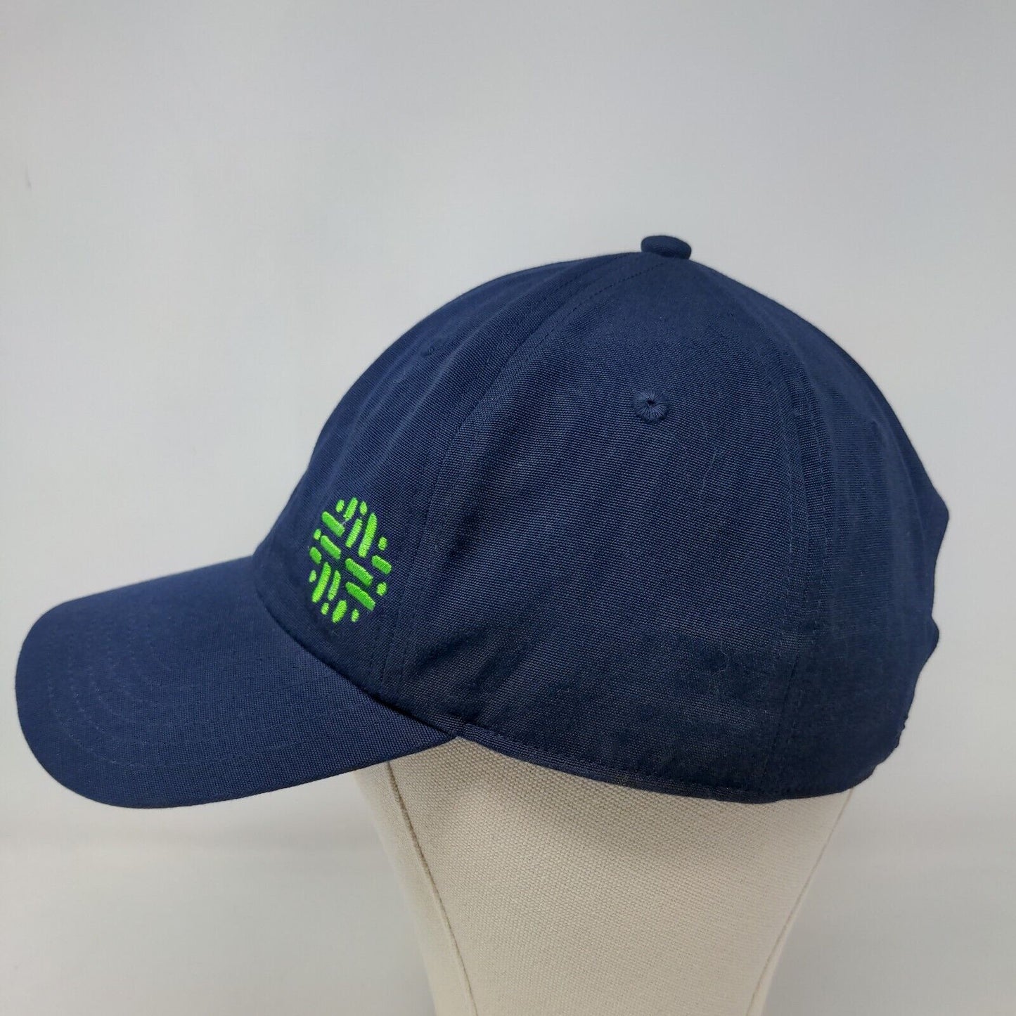 Unbranded Men's Slideback Hat Blue Adjustable Embroidered Logo Organic Cotton