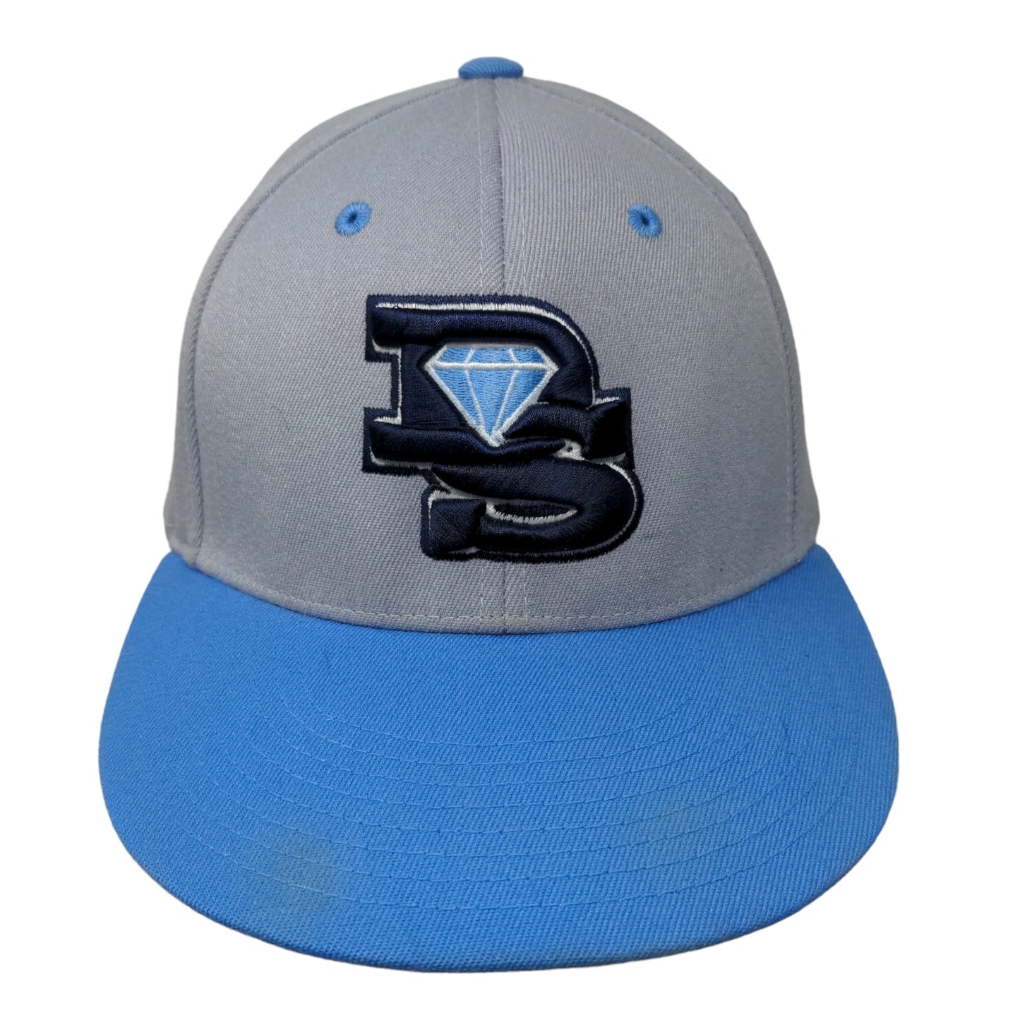 Pacific Headwear Men's Fitted Hat Gray Size L/XL Embroidered Big Logo DS Diamond