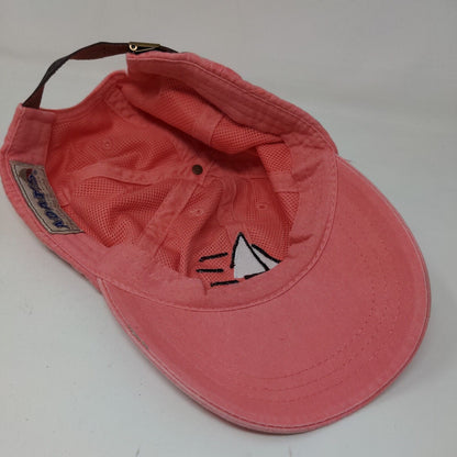 Adams Men's Slideback Hat Pink Coral Adjustable Embroidered Sailboat Logo Cotton