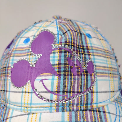 Disney Parks Women's Strapback Hat Purple OSFA Mickey Mouse Rhinestone