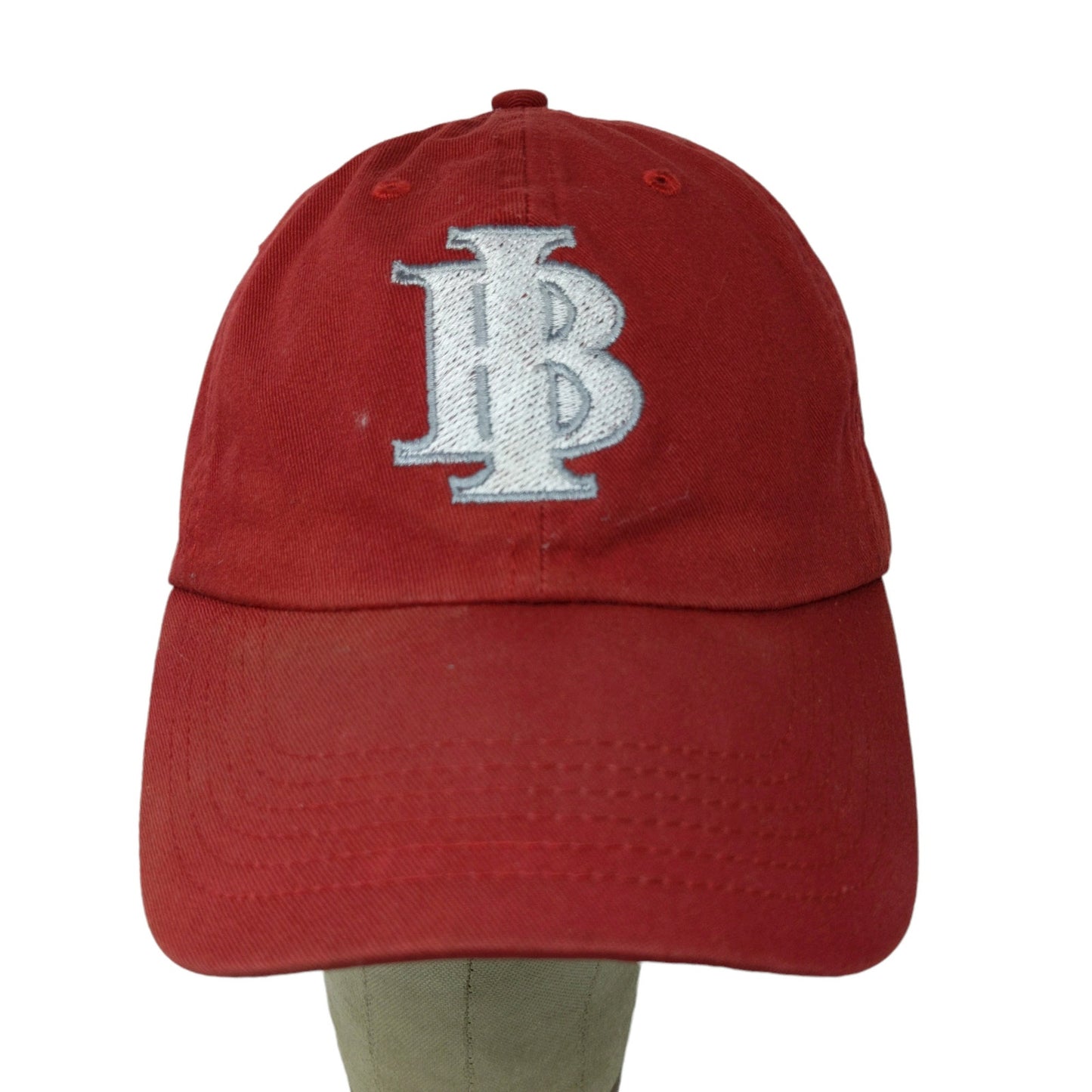 Unbranded Men's 100% Cotton Slideback Hat Embroidered IB Logo Red