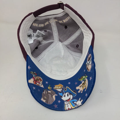 Disney Parks Men's Slideback Hat Multicolor Wine & Dine 2019 Distressed