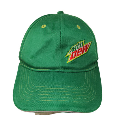 Mtn Dew Strapback Hat Green OSFA Embroidered Logo Soda Soft Drink