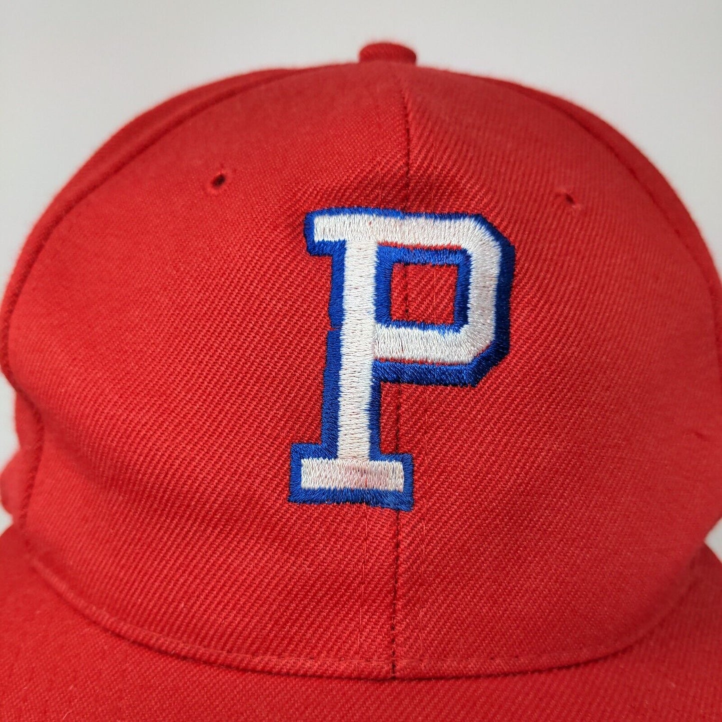 The Sportsman Mens Wool Blend Snapback Hat Red OSFA Embroidered P Logo