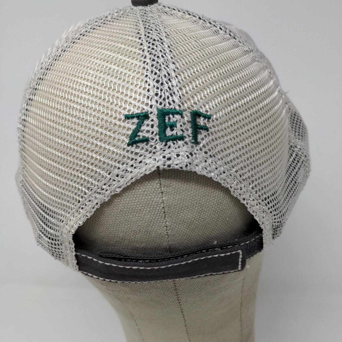 BSN Sports Team Work ZEF Eagle Bird Logo Gray White Strap Back Hat Cap One Size