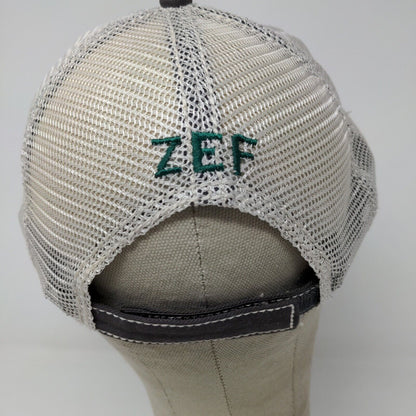 BSN Sports Team Work ZEF Eagle Bird Logo Gray White Strap Back Hat Cap One Size