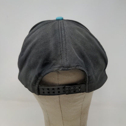Great Alma Fish Float Snapback Hat Blue OSFA Graphic Spell Out Logo Distressed