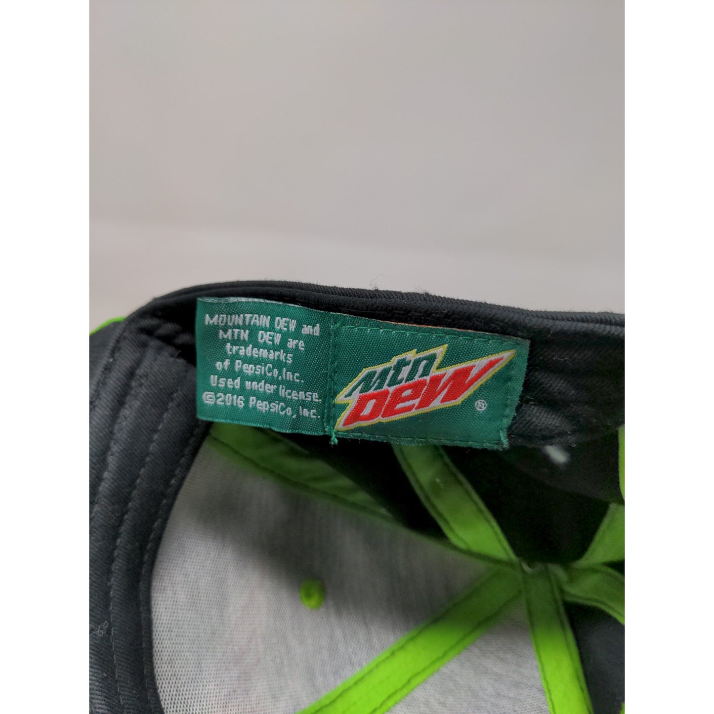 2016 MTN Mountain Dew Dew Snapback Flat Bill Hat Embroidered Logo Black & Green