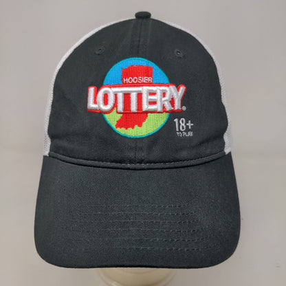 Cap America Men's Strapback Mesh Back Hat Black White Indiana Hoosier Lottery