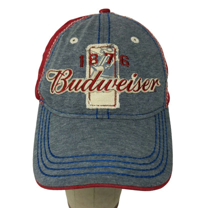 Budweiser Strapback Hat Embroidered Logo Red & Gray Adjustable