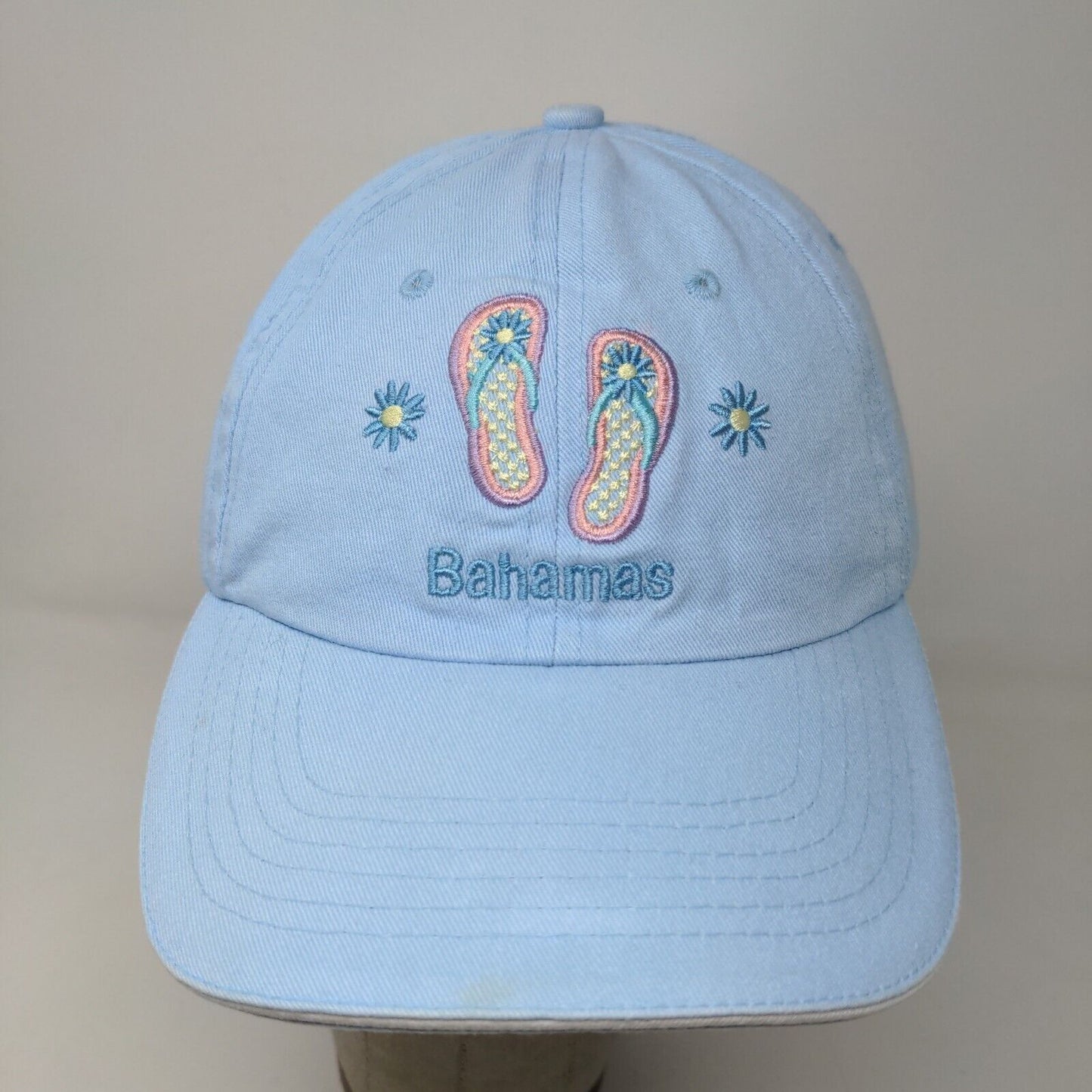 Bahamas Women's Strapback Hat Blue OSFA Embroidered Flip Flops Logo