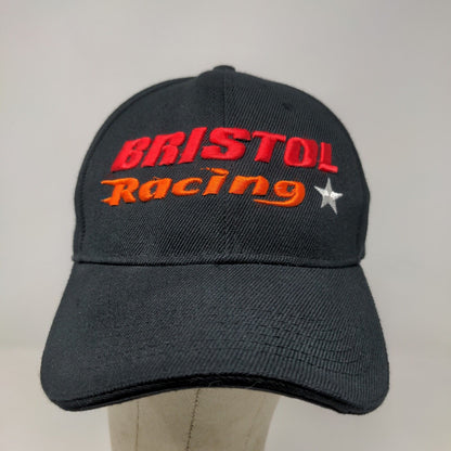 Bristol Racing Men's Strapback Hat Black Embroidered Logo Wool Acrylic Blend