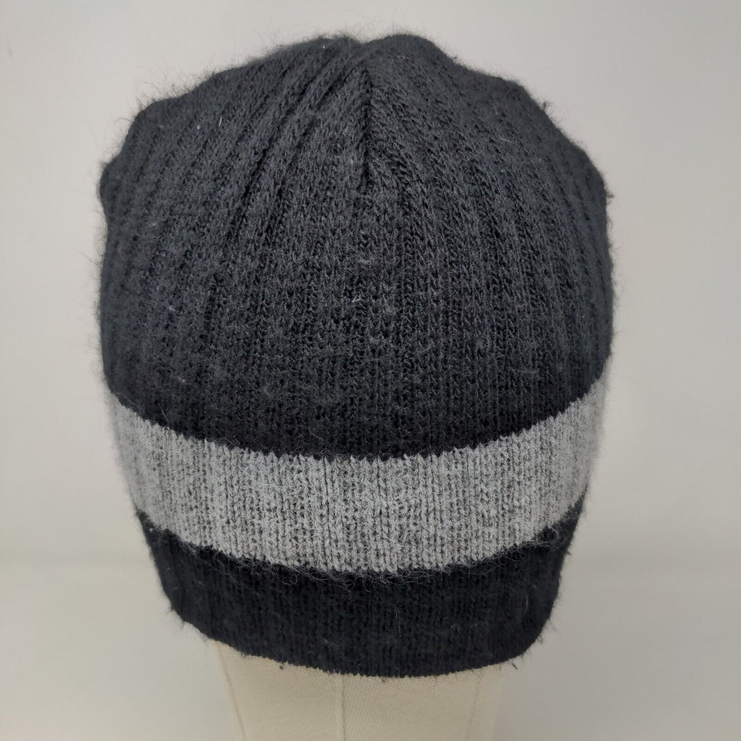 Coors Light Men's Knit Beanie Ski Cap Hat Black Gray Striped Embroidered Logo