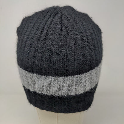 Coors Light Men's Knit Beanie Ski Cap Hat Black Gray Striped Embroidered Logo