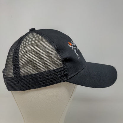 Holy Smoke Lakeside BBQ Men's Snapback Mesh Back Hat Black OSFA Embroidered