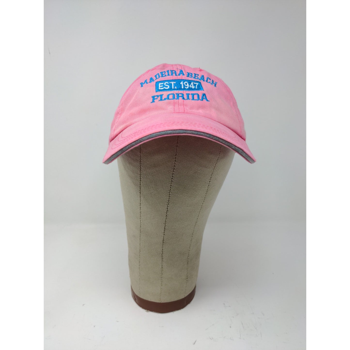 Anvil Madeira Beach Florida Strapback Hat Pink Embroidered Spell Out