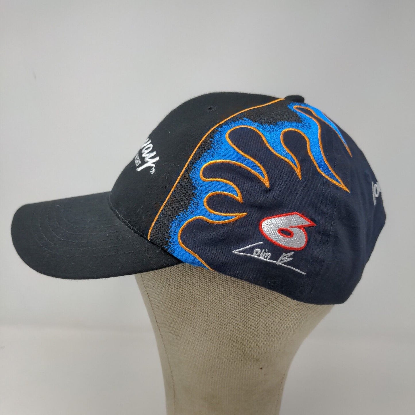Con-Way Freight Racing Strapback Hat Blue OSFM Embroidered Flames #6