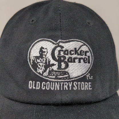 Cracker Barrel Strapback Hat Black Adjustable Embroidered Logo