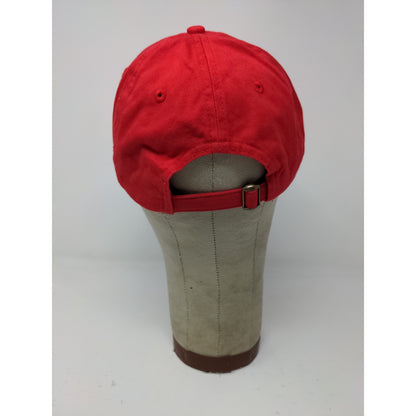 Justice Slideback Hat Red Embroidered Spell Out Colorful 100% Cotton