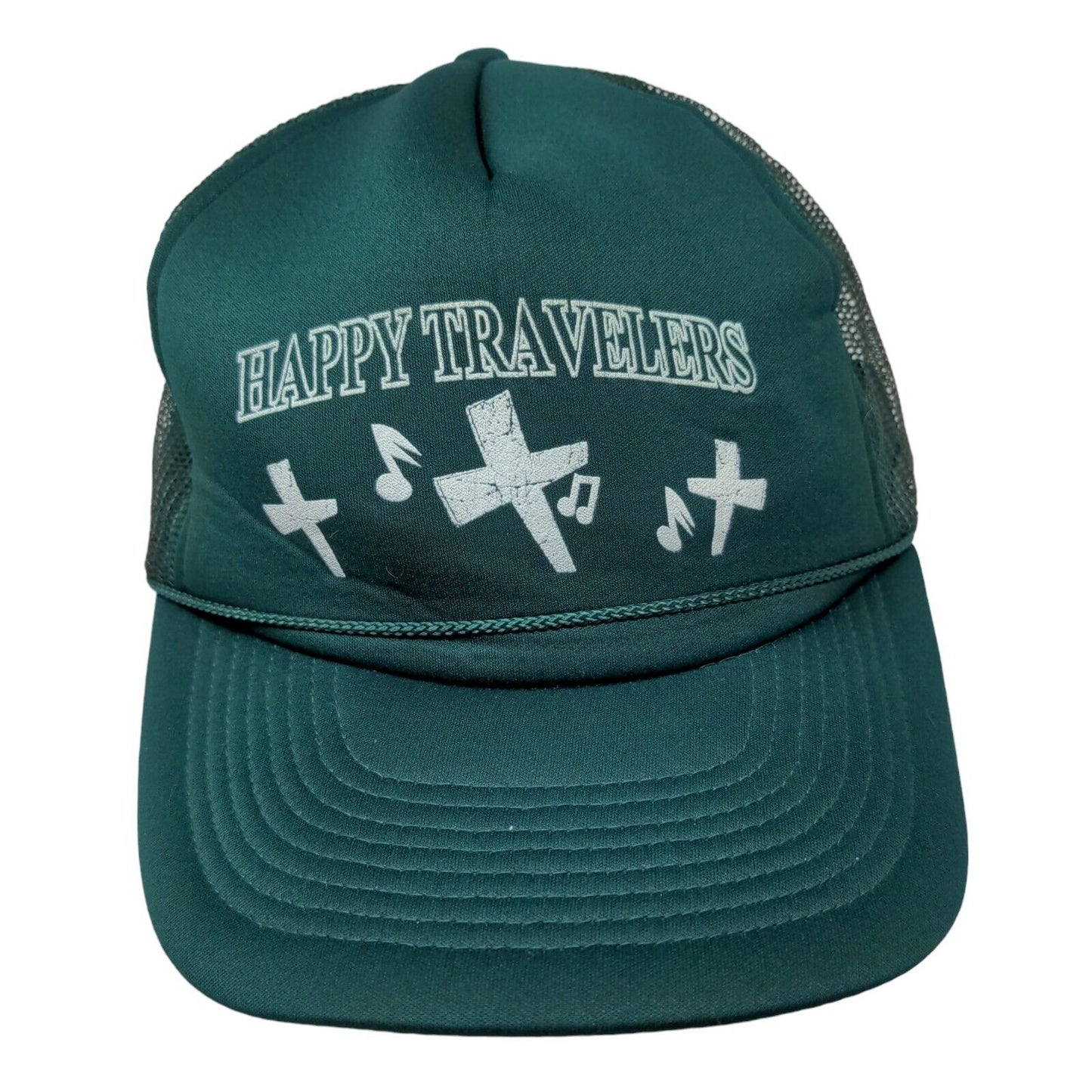 Cobra Caps Men's Snapback Mesh Back Hat Green Size OSFA Happy Travelers Logo