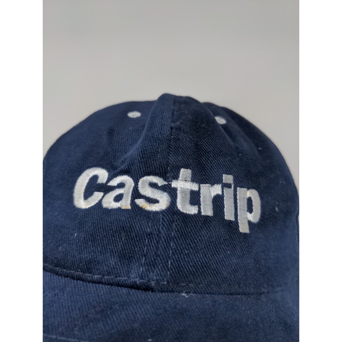 Castrip Steel Strapback Hat Blue Embroidered Logo OSFA 100% Cotton