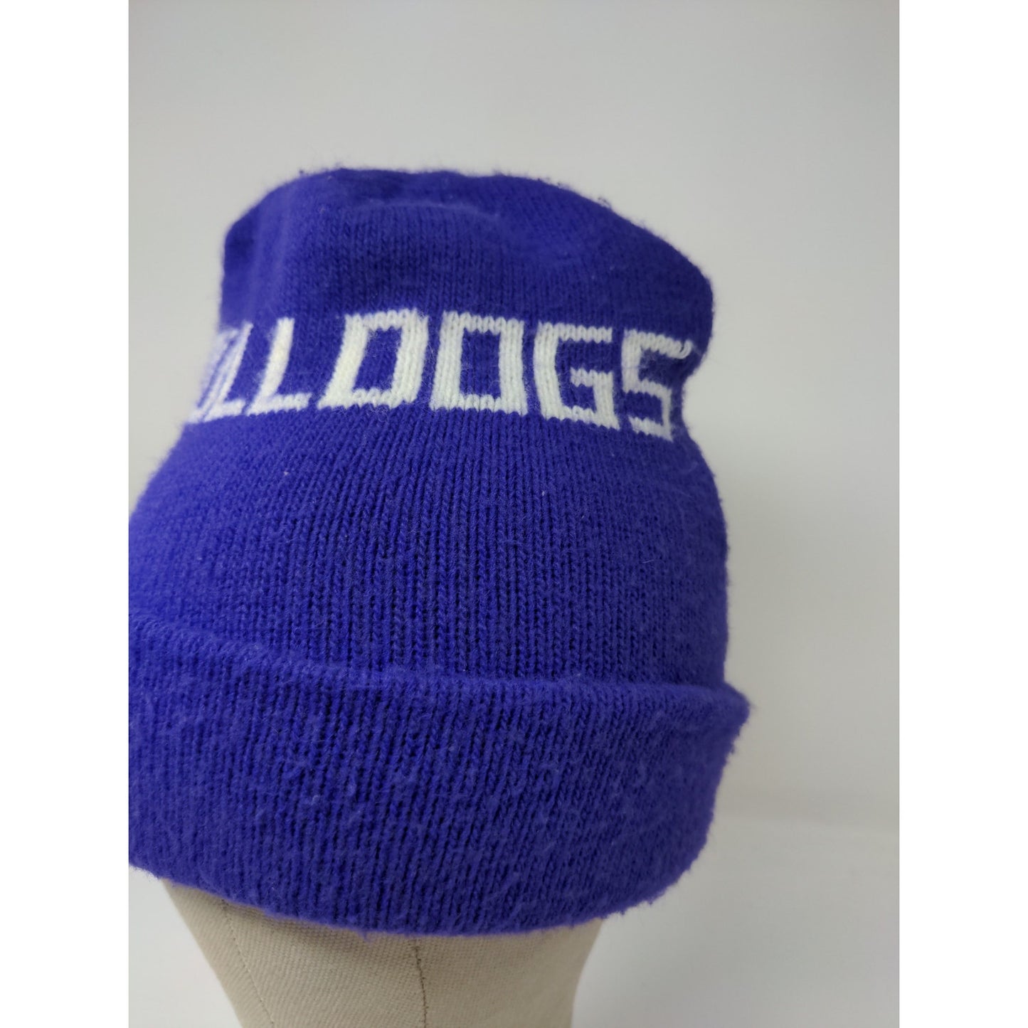 Bulldogs Knit Ski Cap Beanie Hat Purple Toboggan Cap Spell Out