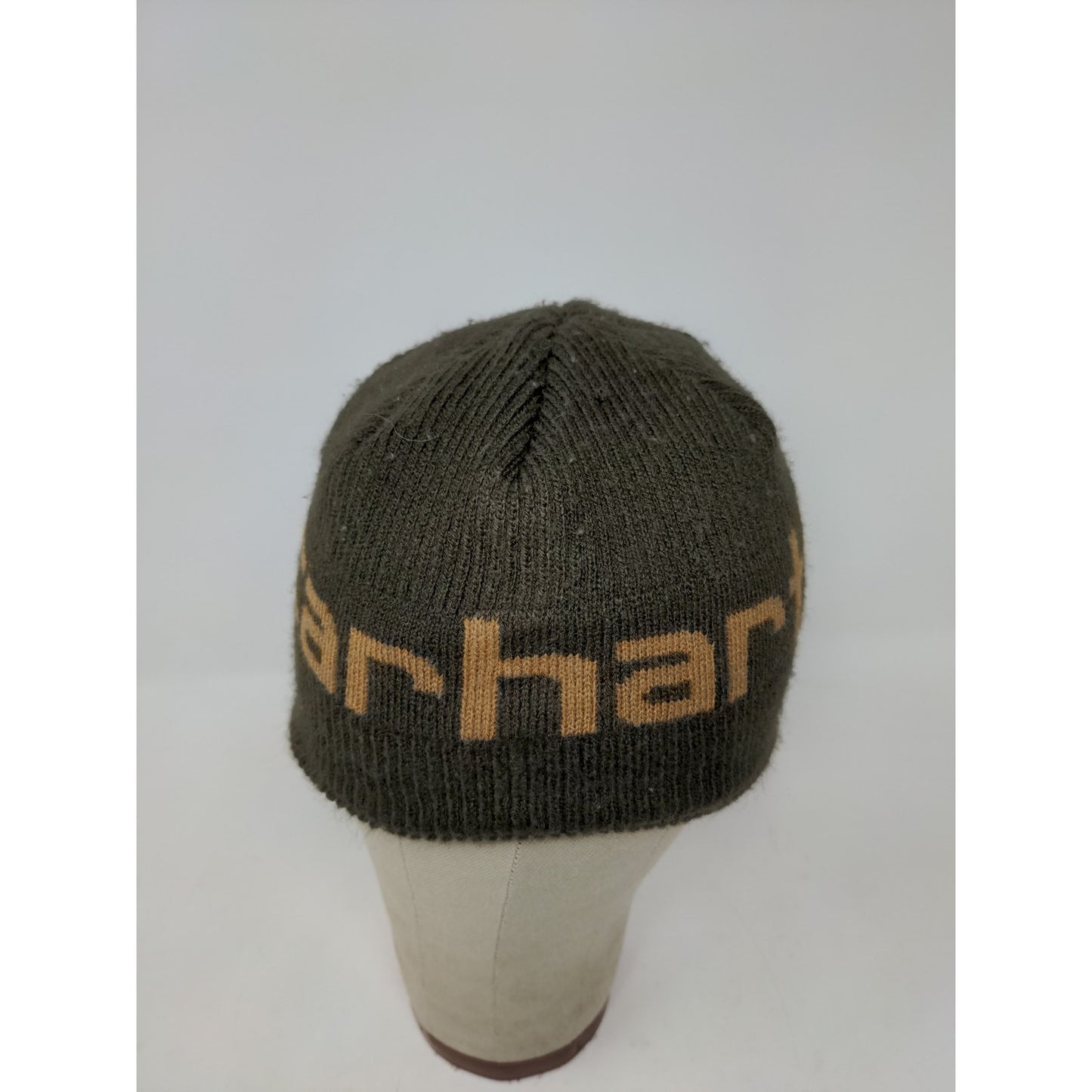 Youth Carhartt OSFM Knit Beanie Hat Spell Out Green Soft Warm