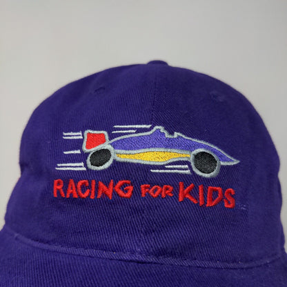 Racing for Kids Men's Strapback Hat Purple Yellow OSFA Embroidered Logo