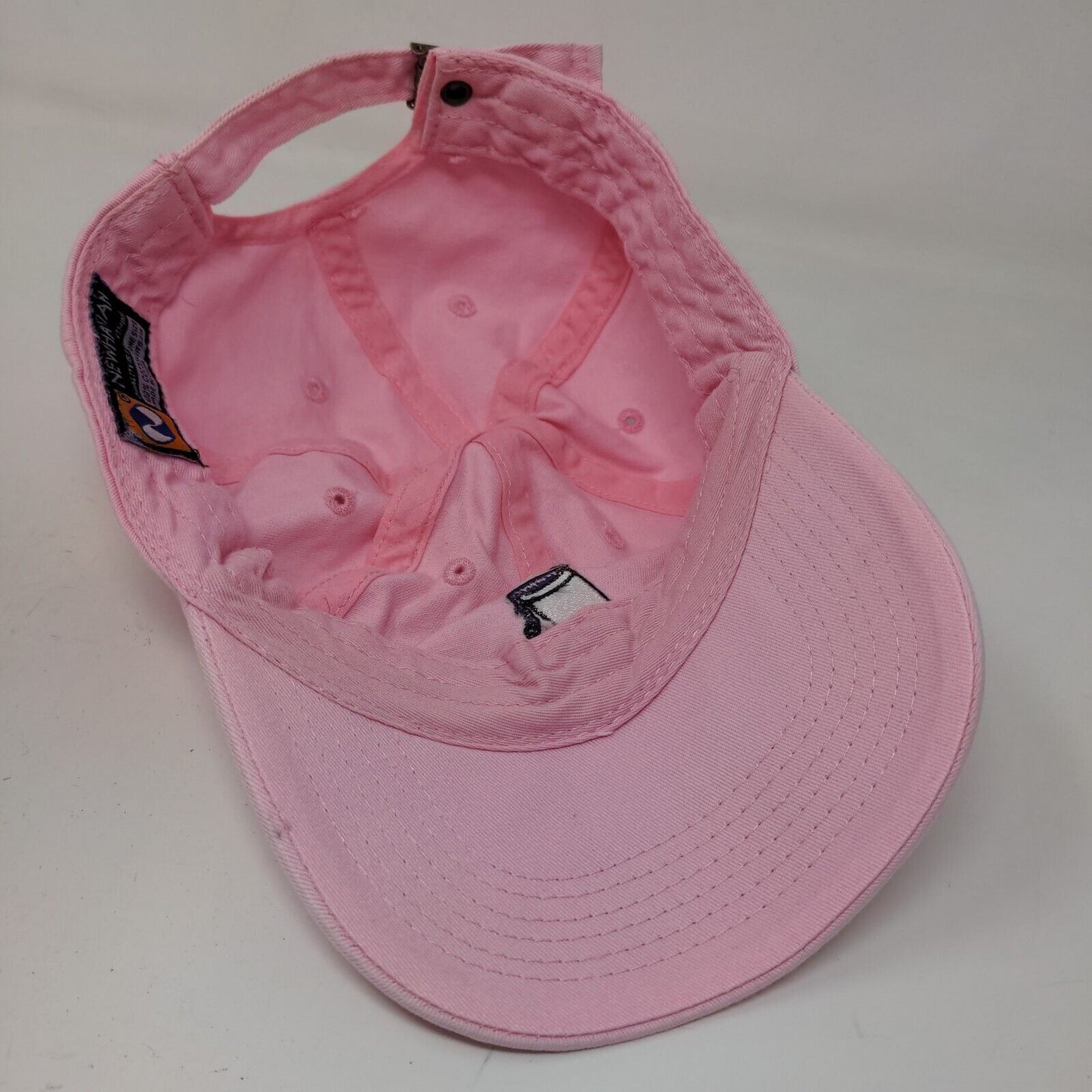 Newhattan Women's Slideback Hat Pink Size OSFA Embroidered Spilled Cup Logo