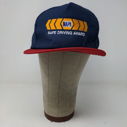 NAPA Safe Driving Award Snapback Hat Blue Red Adjustable Vintage Made USA