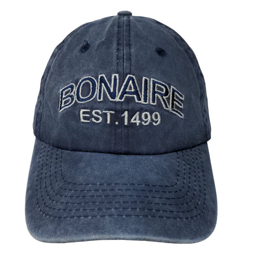 Bonaire Men's Slideback Hat Blue Embroidered Logo 100% Cotton