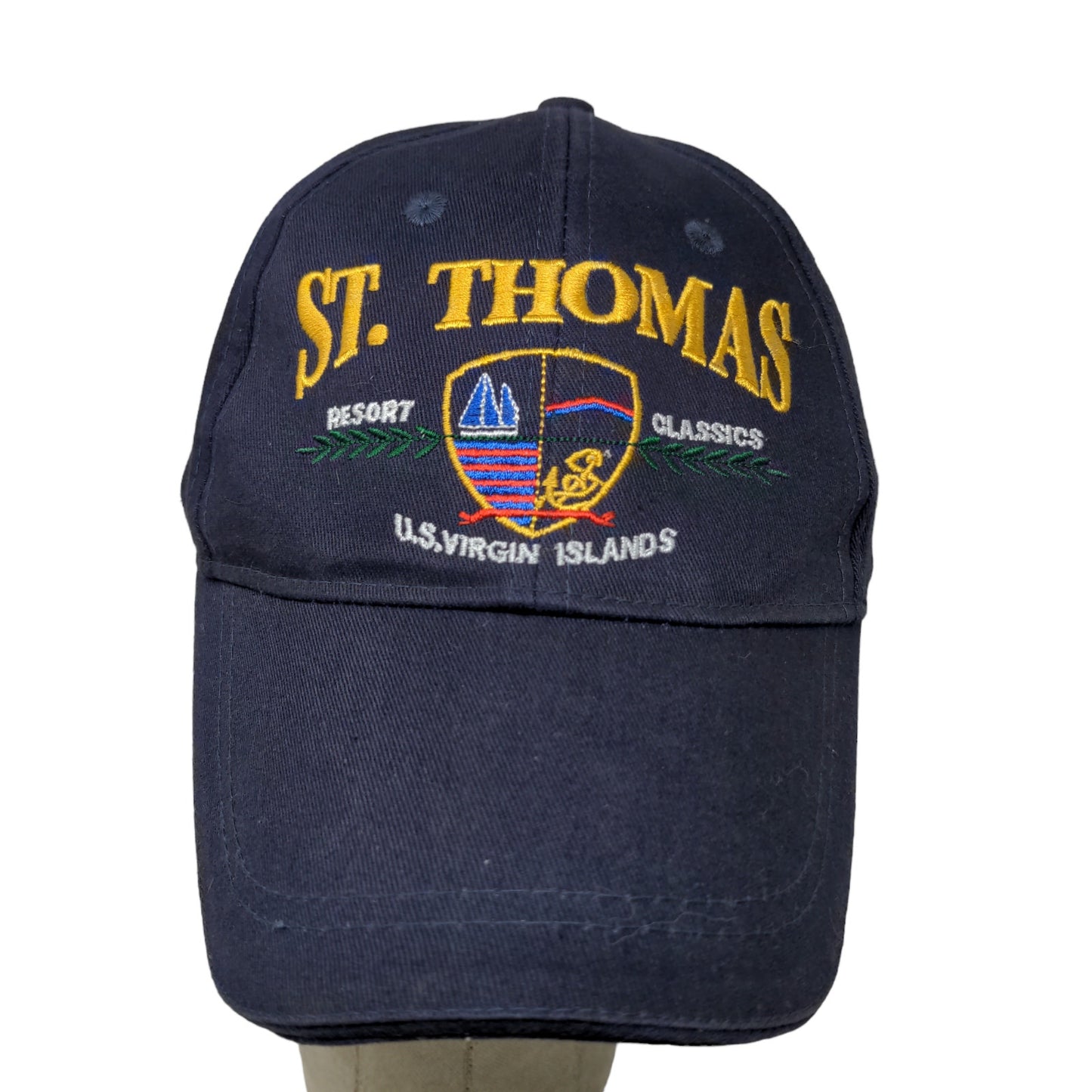 Captain's Corner Men's St. Thomas U.S. Virgin Islands Strapback Hat Blue 58CM