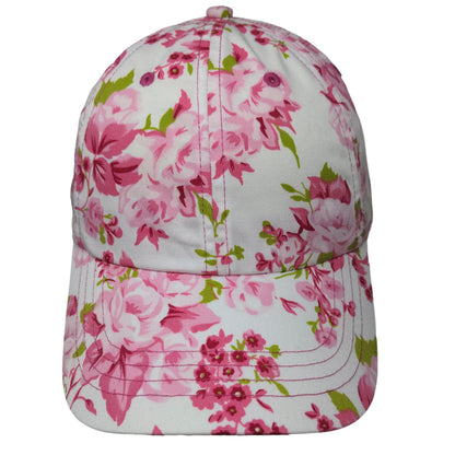 Unbranded Women's Strapback Hat Pink White OSFA Floral Cotton Poly Blend