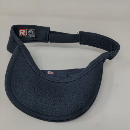 Richardson Men's Strapback Sun Visor Hat Blue Model R45 Embroidered A Logo