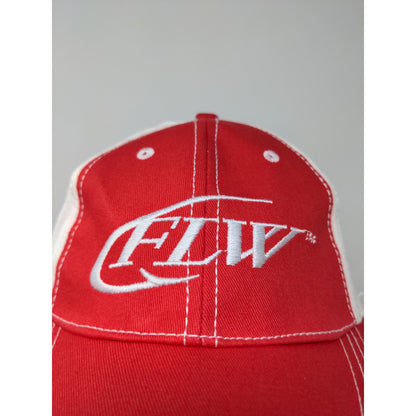 FLW Major League Fishing Strapback Hat Red & White Embroidered Logo SEE DESC