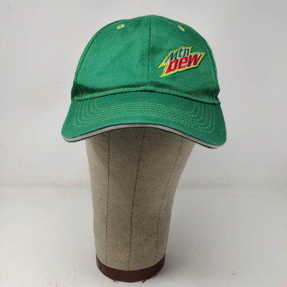 Mtn Dew Strapback Hat Green OSFA Embroidered Logo Soda Soft Drink