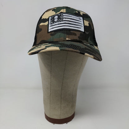 Diesel Power Mens Snapback Camo Patriotic Hat Black Meshback Patch Flag Logo