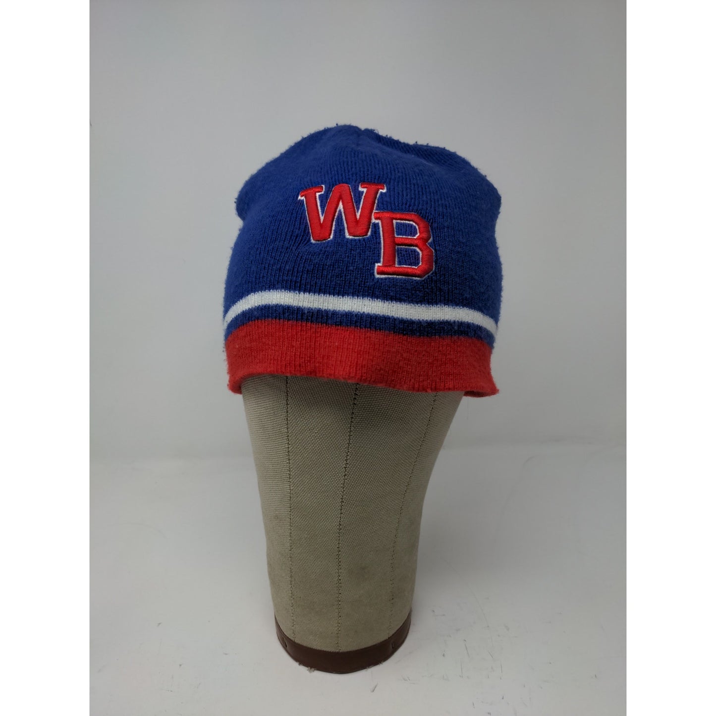 PrepGear Beanie Hat 100% Acrylic Red White Blue Embroidered WB Logo