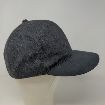 Unbranded Men's Snapback Hat Black Blank Knit Vent Holes Adjustable