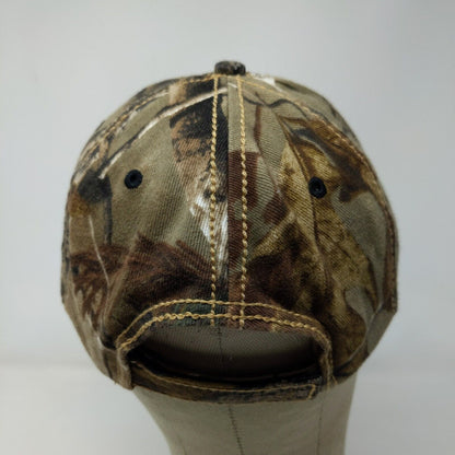 Whitetails Unlimited Men's Brown Camo OSFA Strapback Hat Graphic Skull Logo