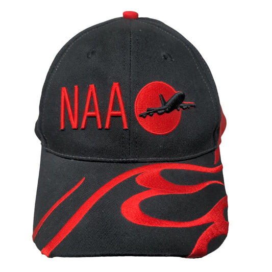 Legend Men's Strapback Hat NAA Aviation Association Black Adjustable Flames