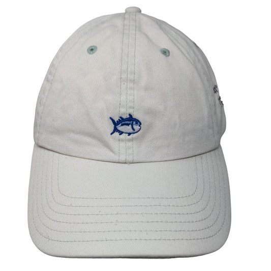 Southern Tide Slideback Hat Cream Adjustable 100% Cotton Embroidered Fish Logo