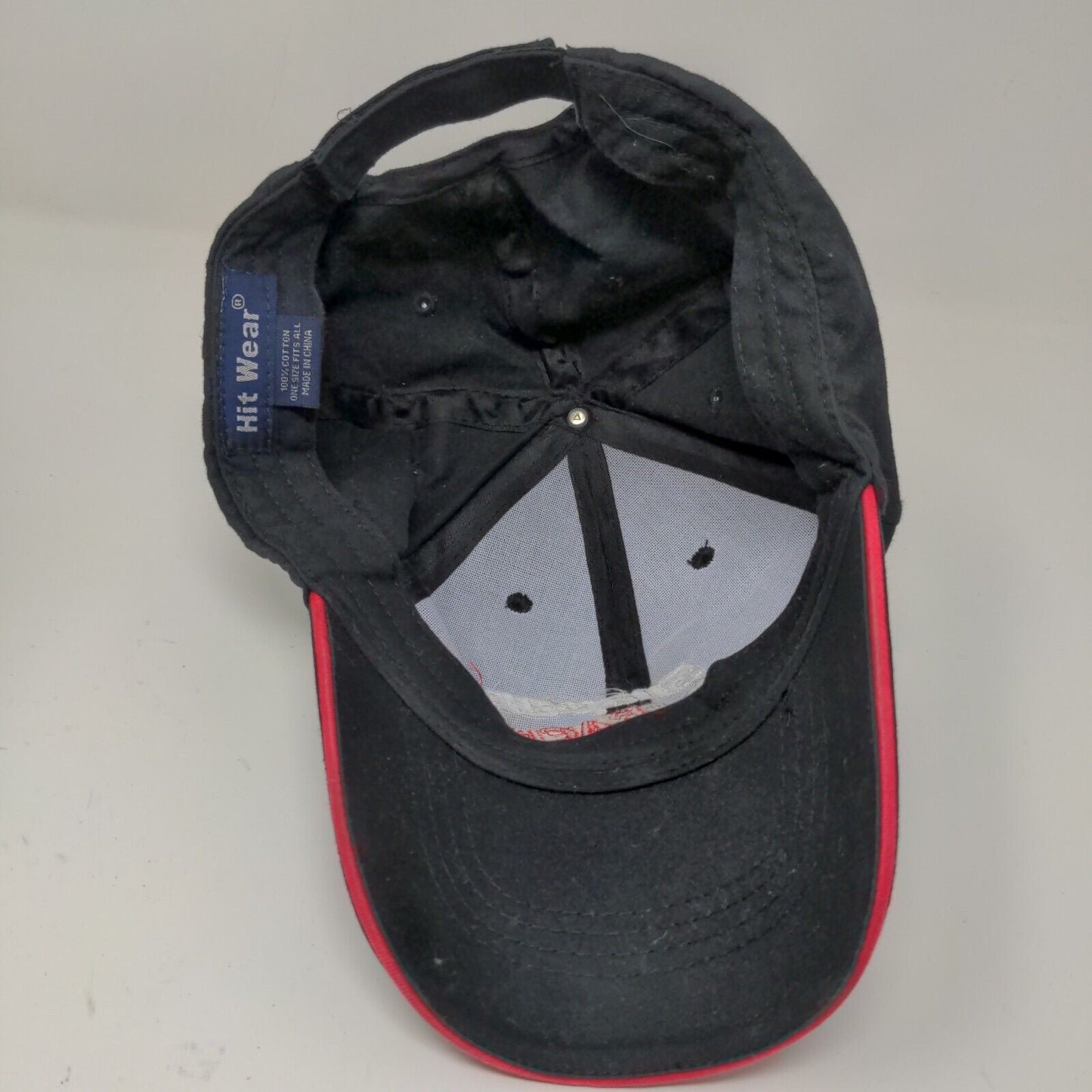 Snap On Racing Hit Wear Black Red Hat Cap Adjustable Embroidered 100 Cotton OSFA