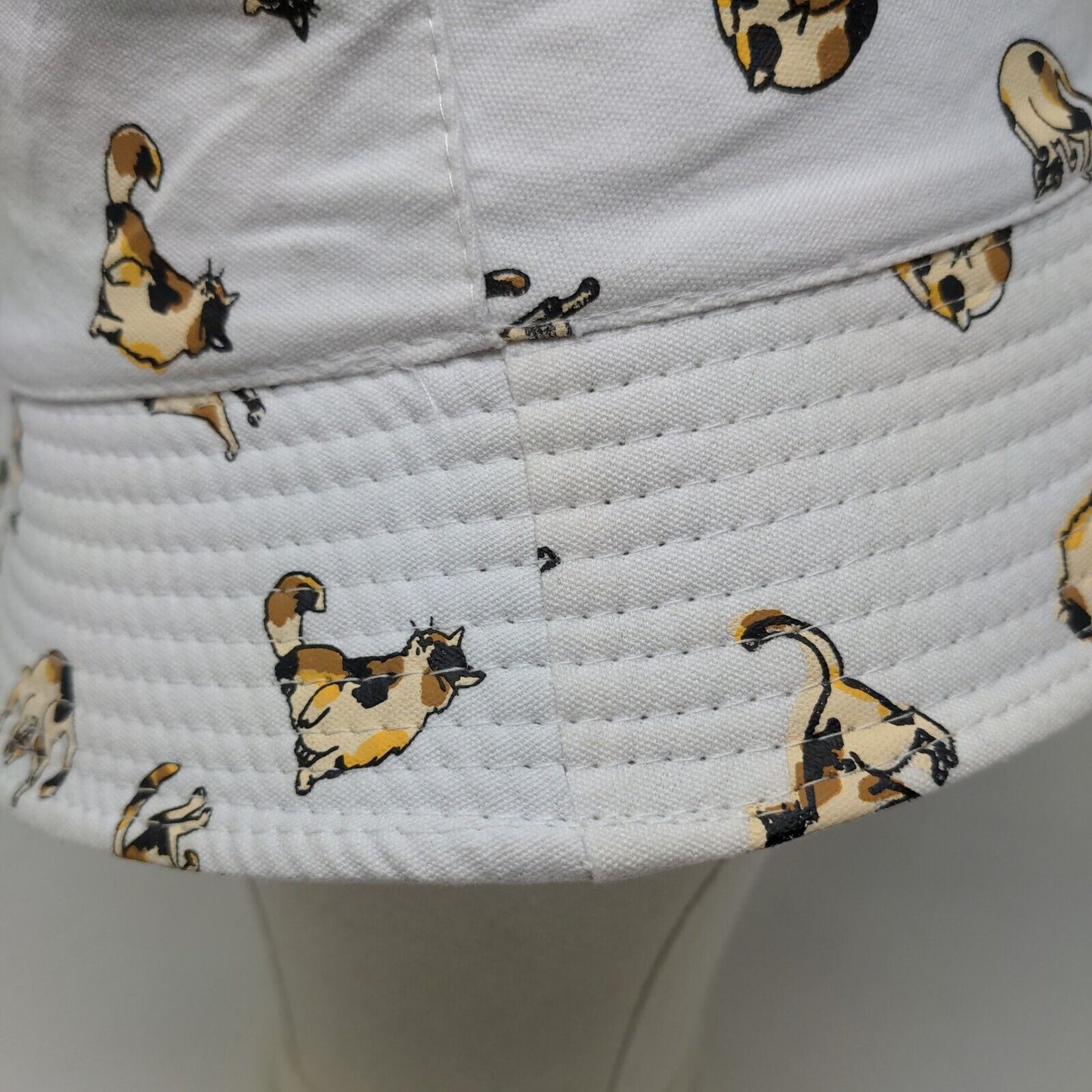 Mino Women's Bucket Hat White All Over Print Cat Graphic Reversible