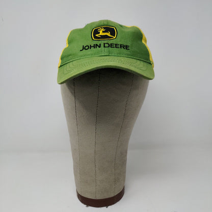 John Deere Toddler Snapback Mesh Back Hat One Size Green Yellow Embroidered Logo